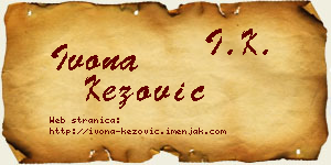 Ivona Kezović vizit kartica